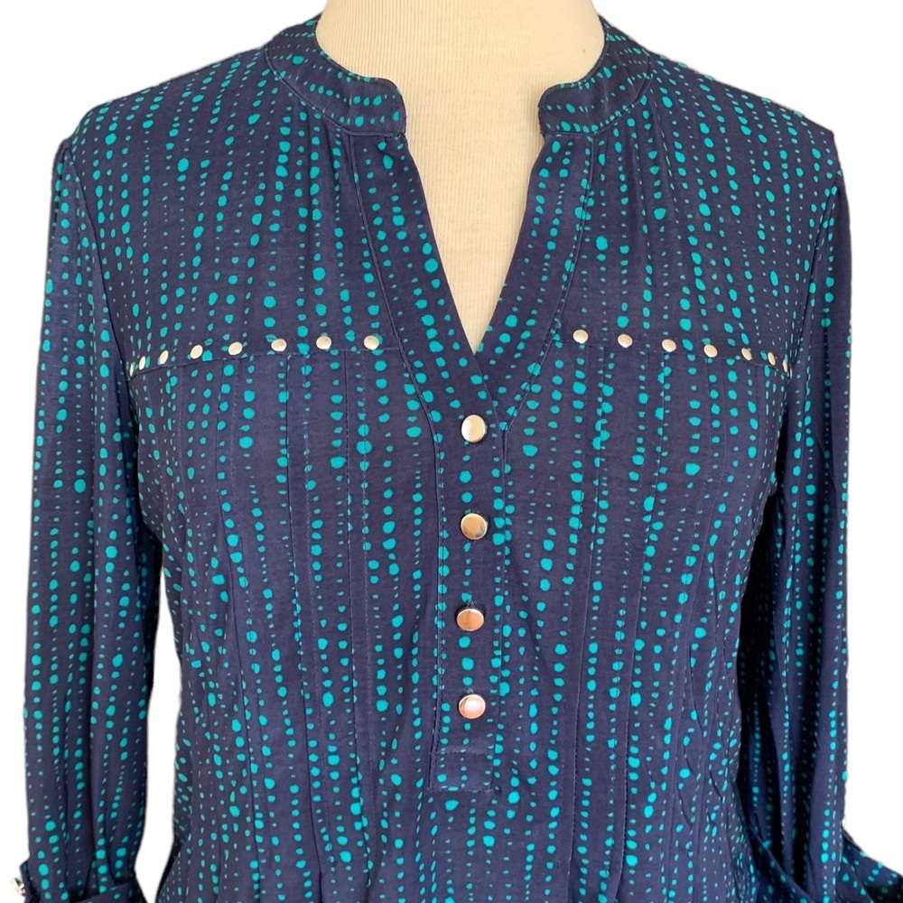 Cocomo NEW 3/4 sleeve women's Pintuck Blouse top shirt MEDIUM - Picture 3 of 14